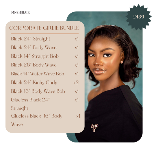 The Corporate Girlie Bundle | 13x4 HD Lace Wig Subscription | Luxury Human Hair, Monthly Moodboards & Exclusive Perks