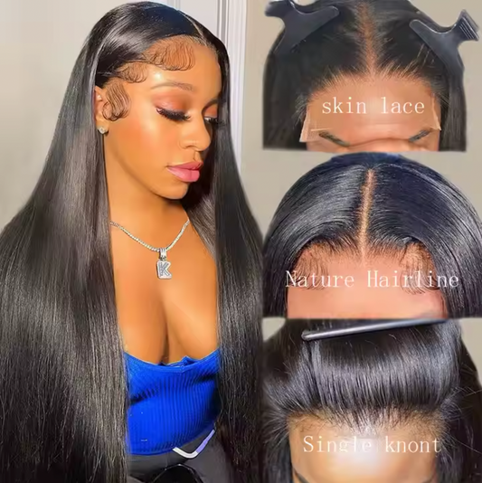 Straight Human Hair | 13x4 HD Lace Wig | Black | Lengths 32" - 18"