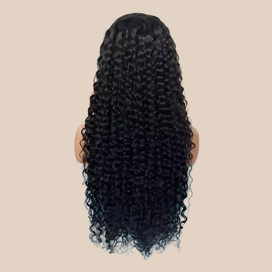 Glueless Water Wave Wig | 13x4 HD Lace | Black Human Hair (Lengths 32"-16")